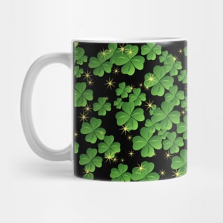 Four-Leaf Clover Design: Sparkle in Golden Elegance Mug